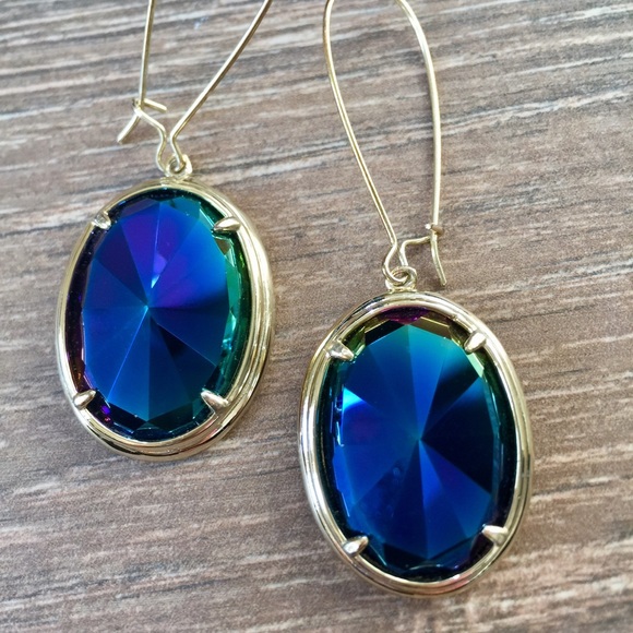 Kendra Scott Black Iridescent Jane Earrings - Picture 2 of 4